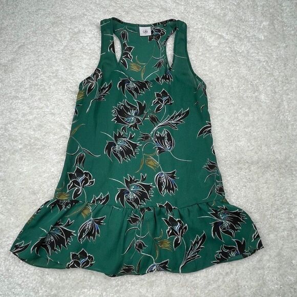 Cabi Zoe Falling Flower Sleeveless Peplum Blouse Top - Picture 3 of 8